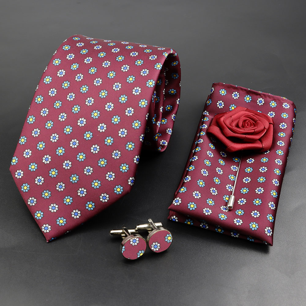 Pocket Square Set - Men's Fashion 7.5cm Soft Silk Tie