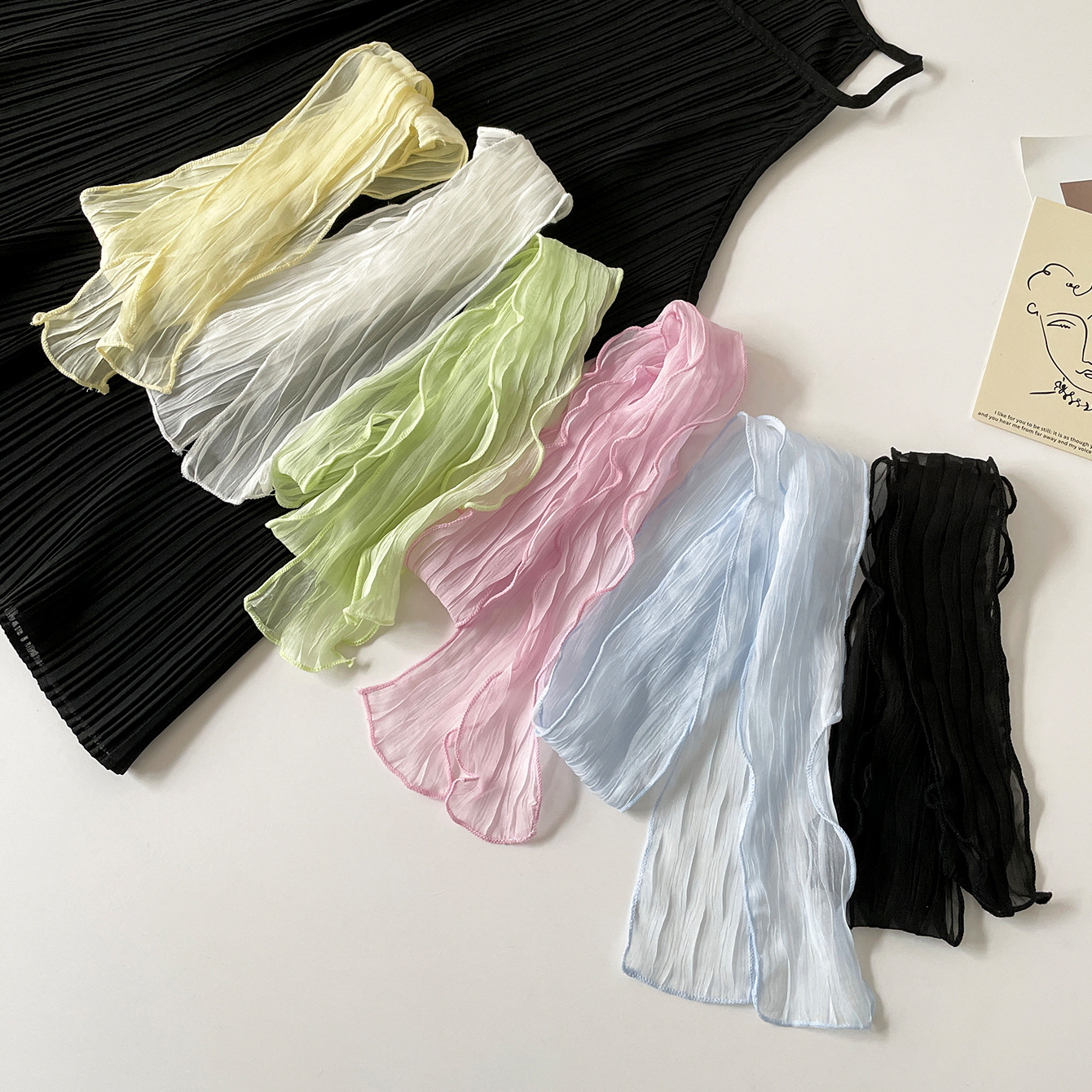 Fresh Summer Crinkled Chiffon  – Ascot Neck Scarf recenzja i cena