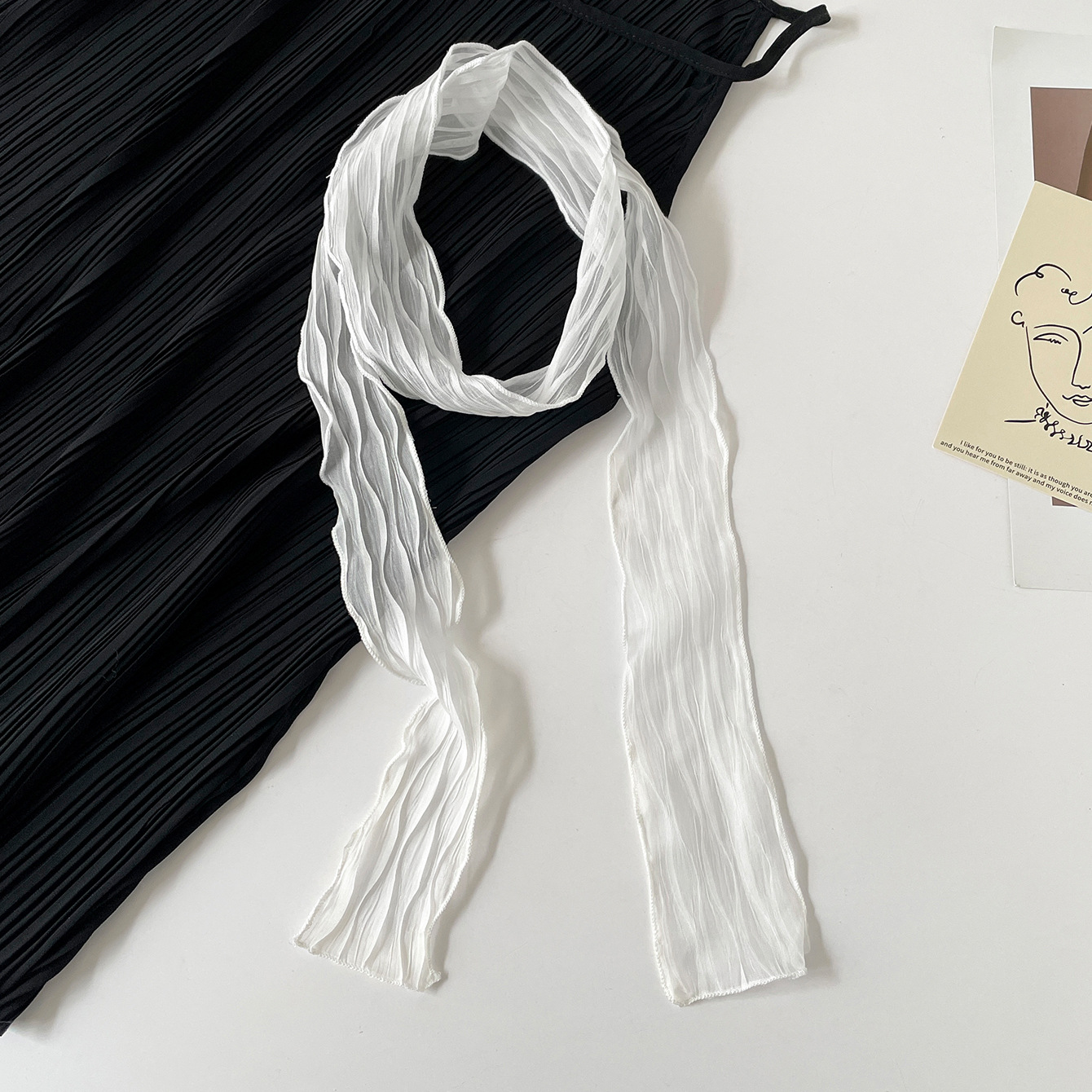 Fresh Summer Crinkled Chiffon  – Ascot Neck Scarf recenzja i cena