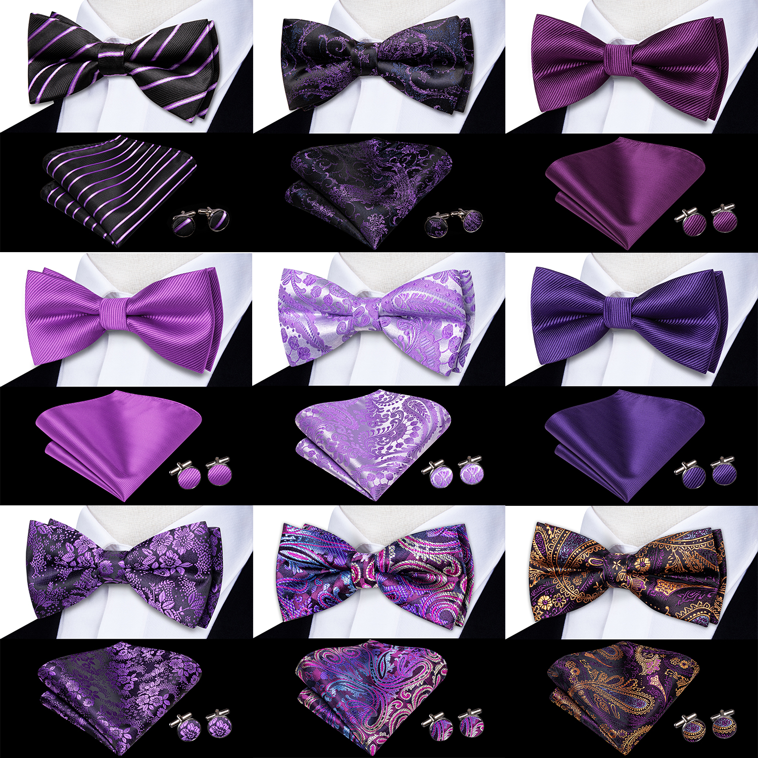 Purple Lilac Lavender Pansy Vi – Bow Tie Pre Tied recenzja i cena