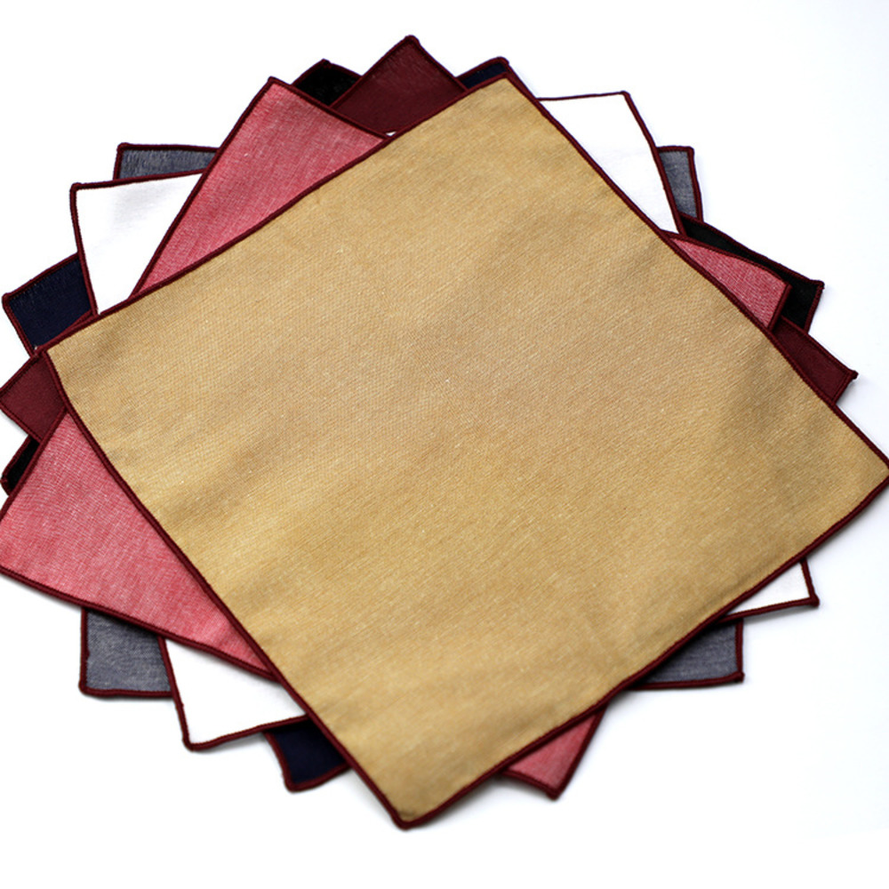 Solid Striped Brown Pocket Squ – Handkerchief Cotton Men recenzja i cena