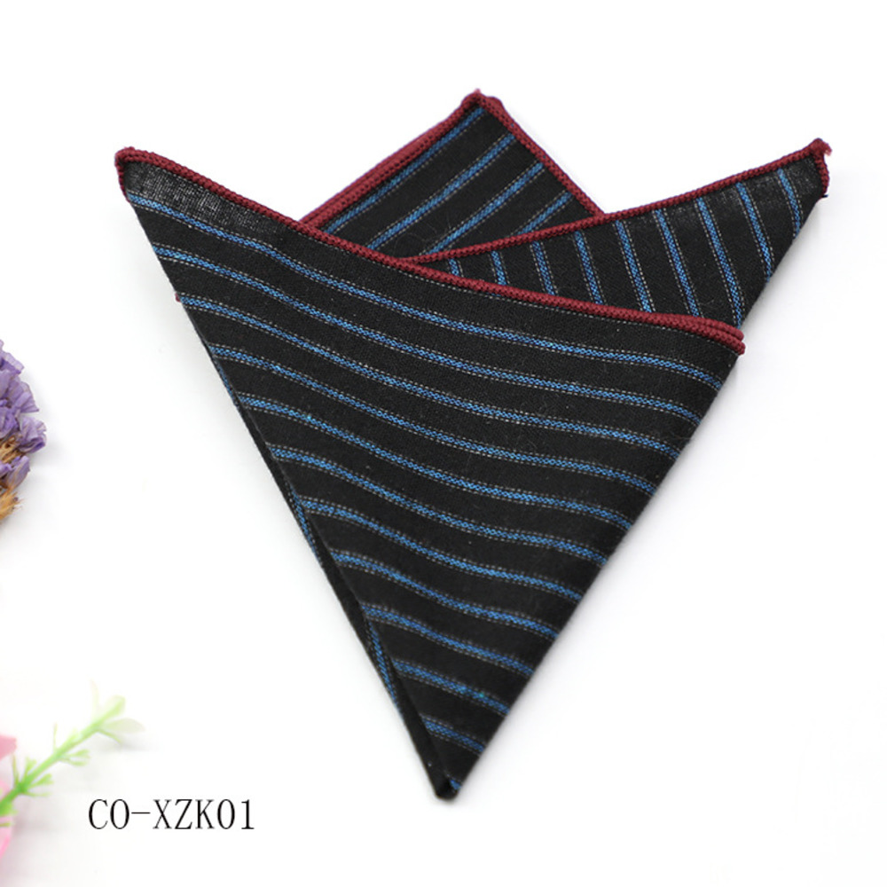 Solid Striped Brown Pocket Squ – Handkerchief Cotton Men recenzja i cena
