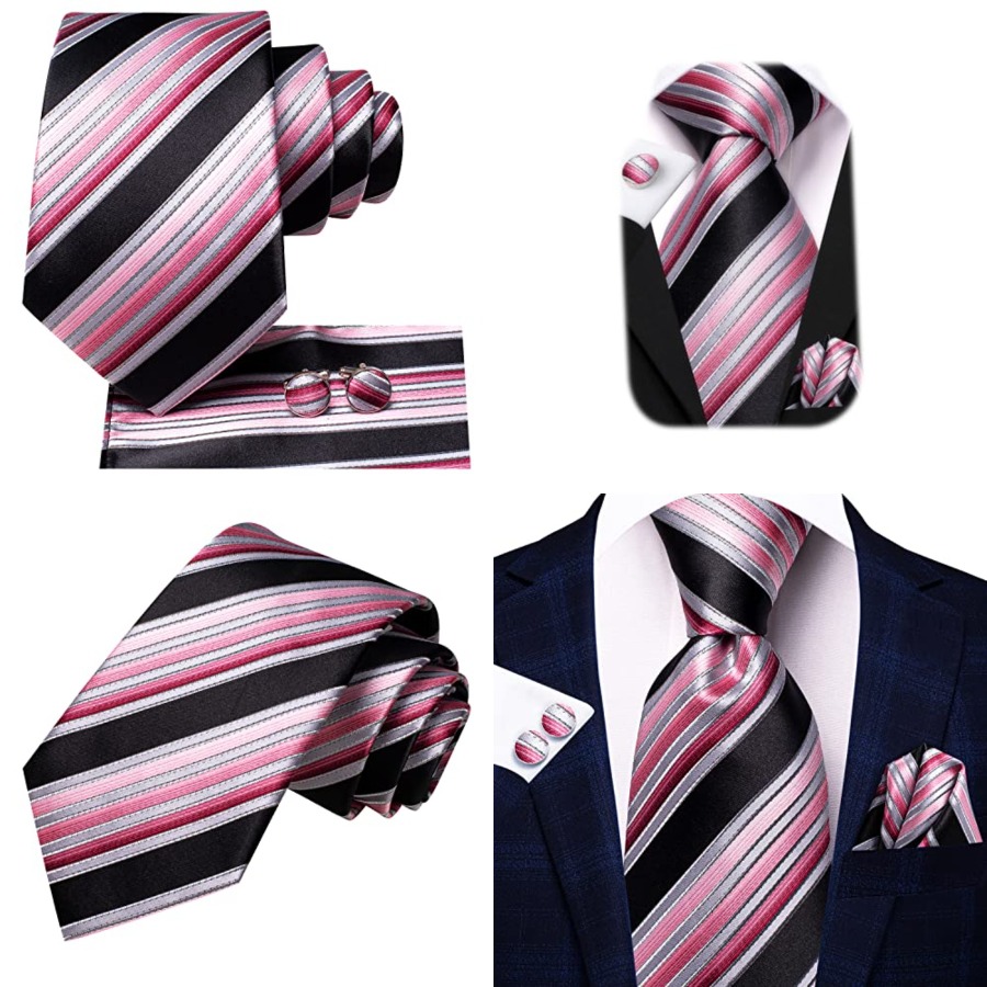 Men Ties Sets Silk Stripe Pais – Silk Tie Striped recenzja i cena