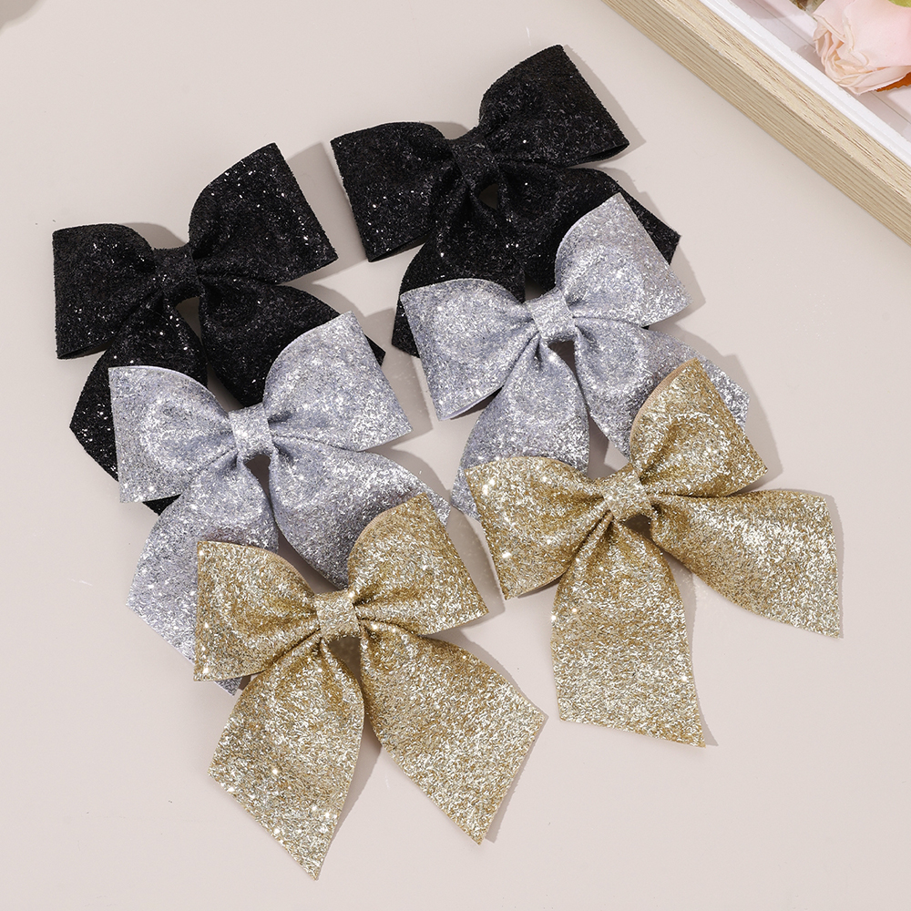 6Pcs Sparkling Bow Hair Clips  – Tie Clip Silver recenzja i cena