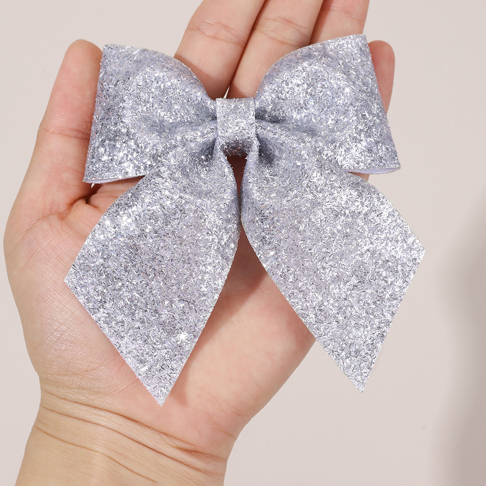 6Pcs Sparkling Bow Hair Clips  – Tie Clip Silver recenzja i cena