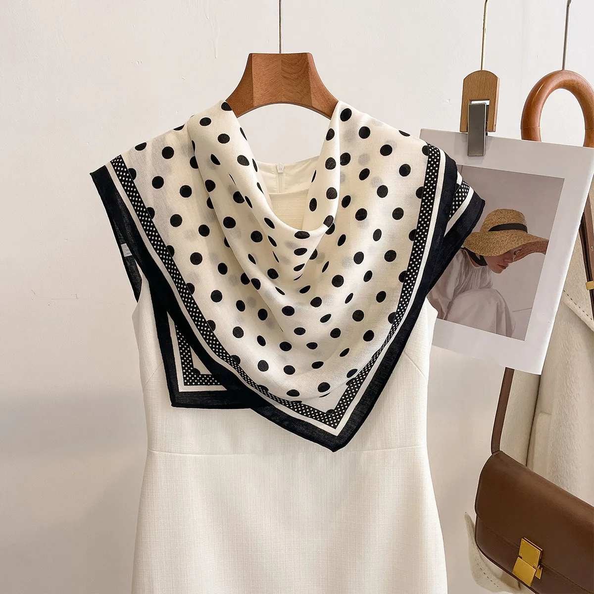 Luxury Polka Dot Printed Squar – Scarf Silk Square recenzja i cena