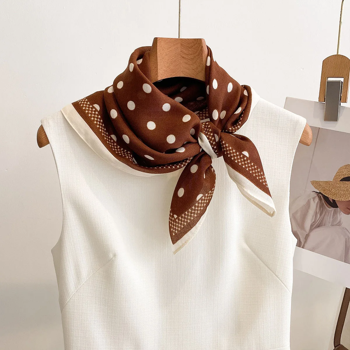 Luxury Polka Dot Printed Squar – Scarf Silk Square recenzja i cena