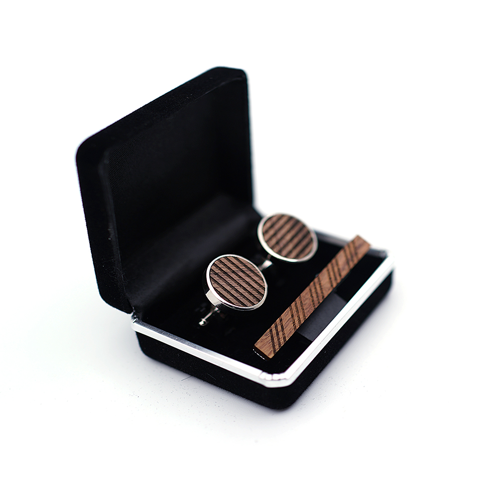 High Quality Wood Cuff links n – Tie Bar Set Gift recenzja i cena