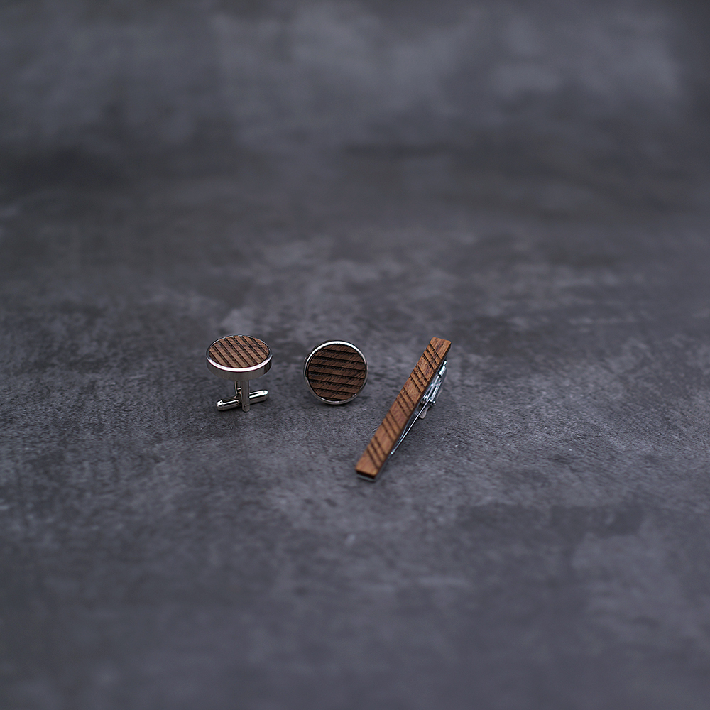 High Quality Wood Cuff links n – Tie Bar Set Gift recenzja i cena