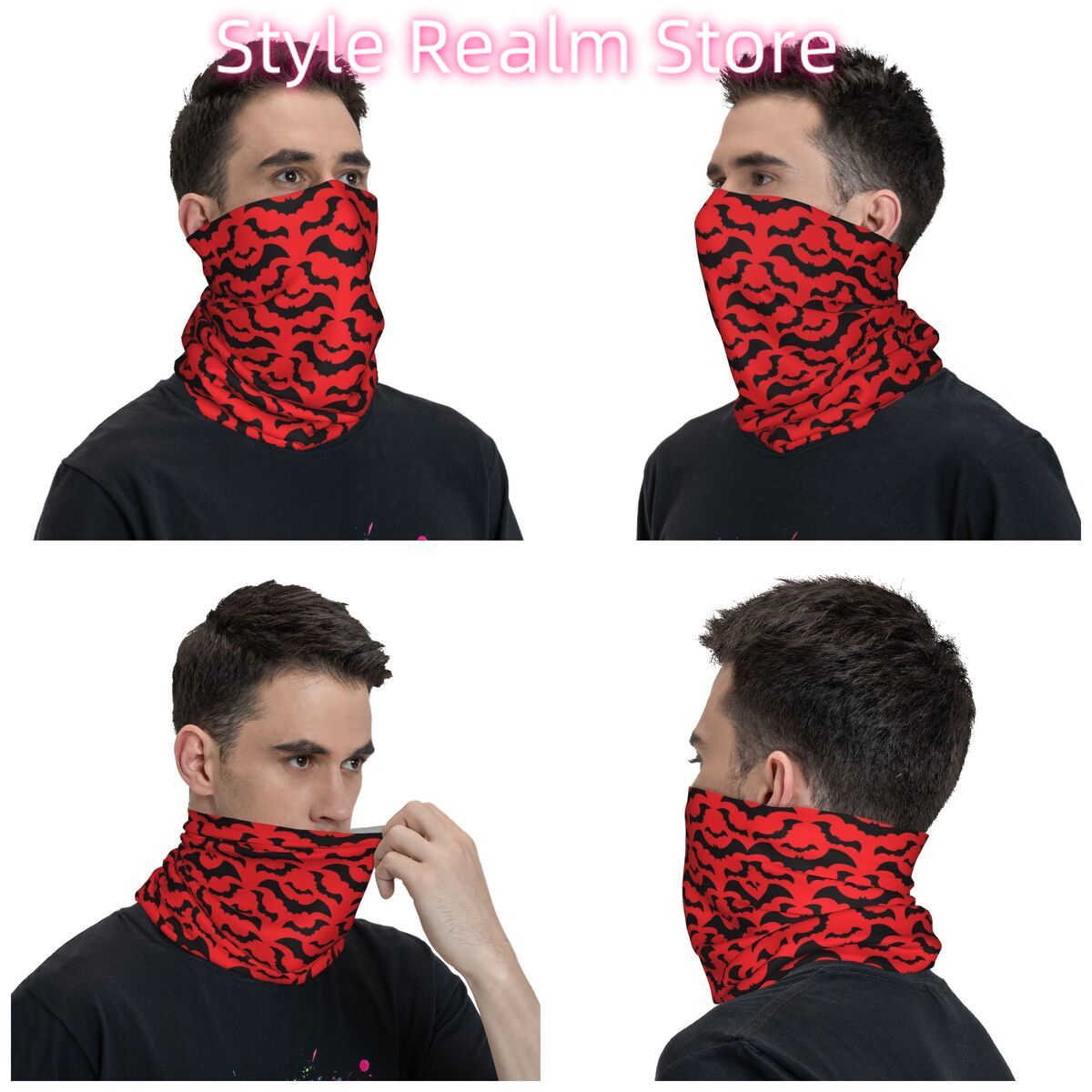 Gothic Witch Bats Pattern Band – Neck Warmer Tube recenzja i cena