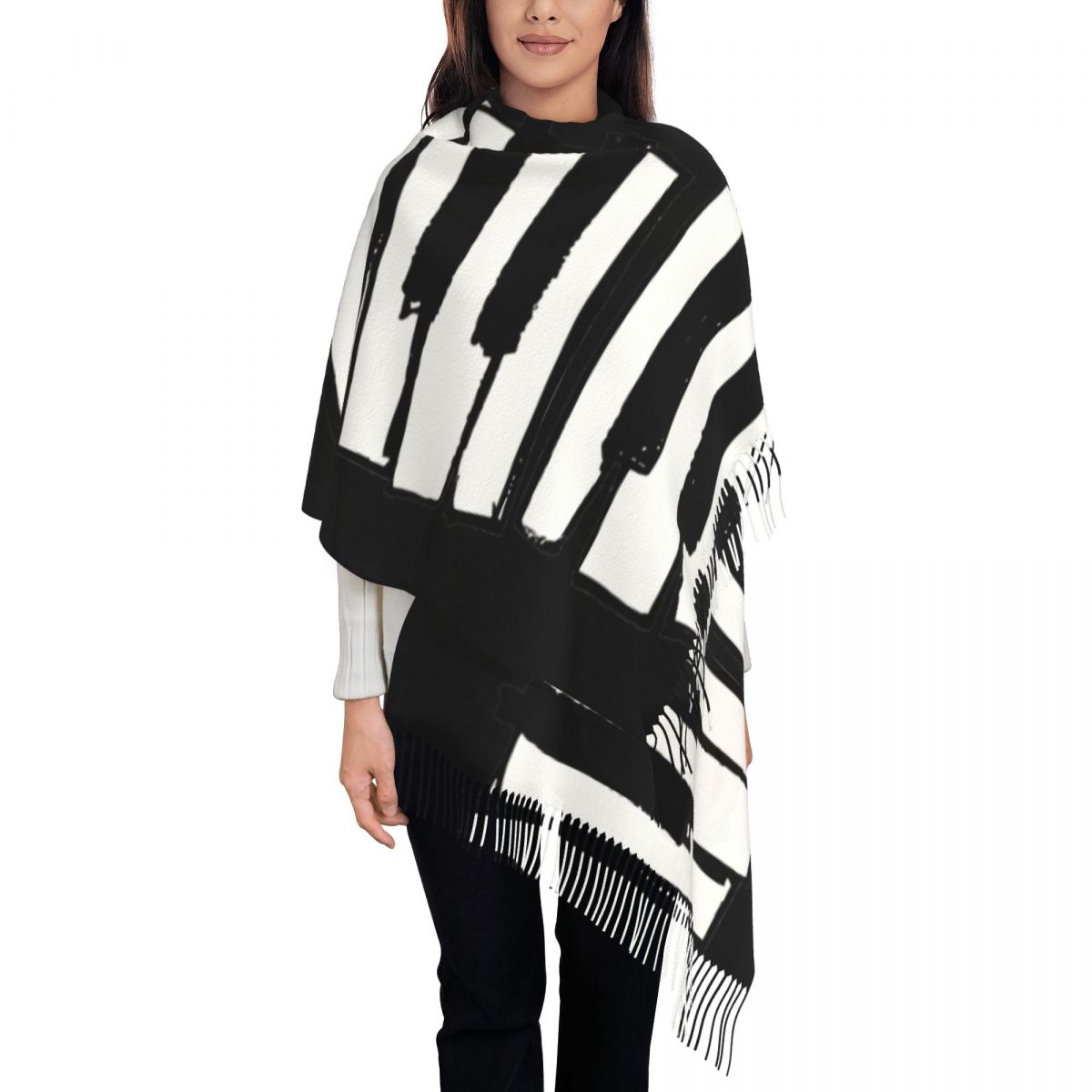 Minimalistic Piano Keys Scarf  – Pashmina Wrap Large recenzja i cena