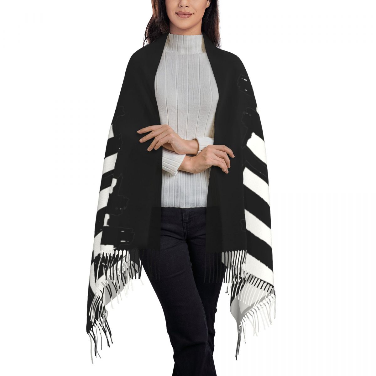 Minimalistic Piano Keys Scarf  – Pashmina Wrap Large recenzja i cena