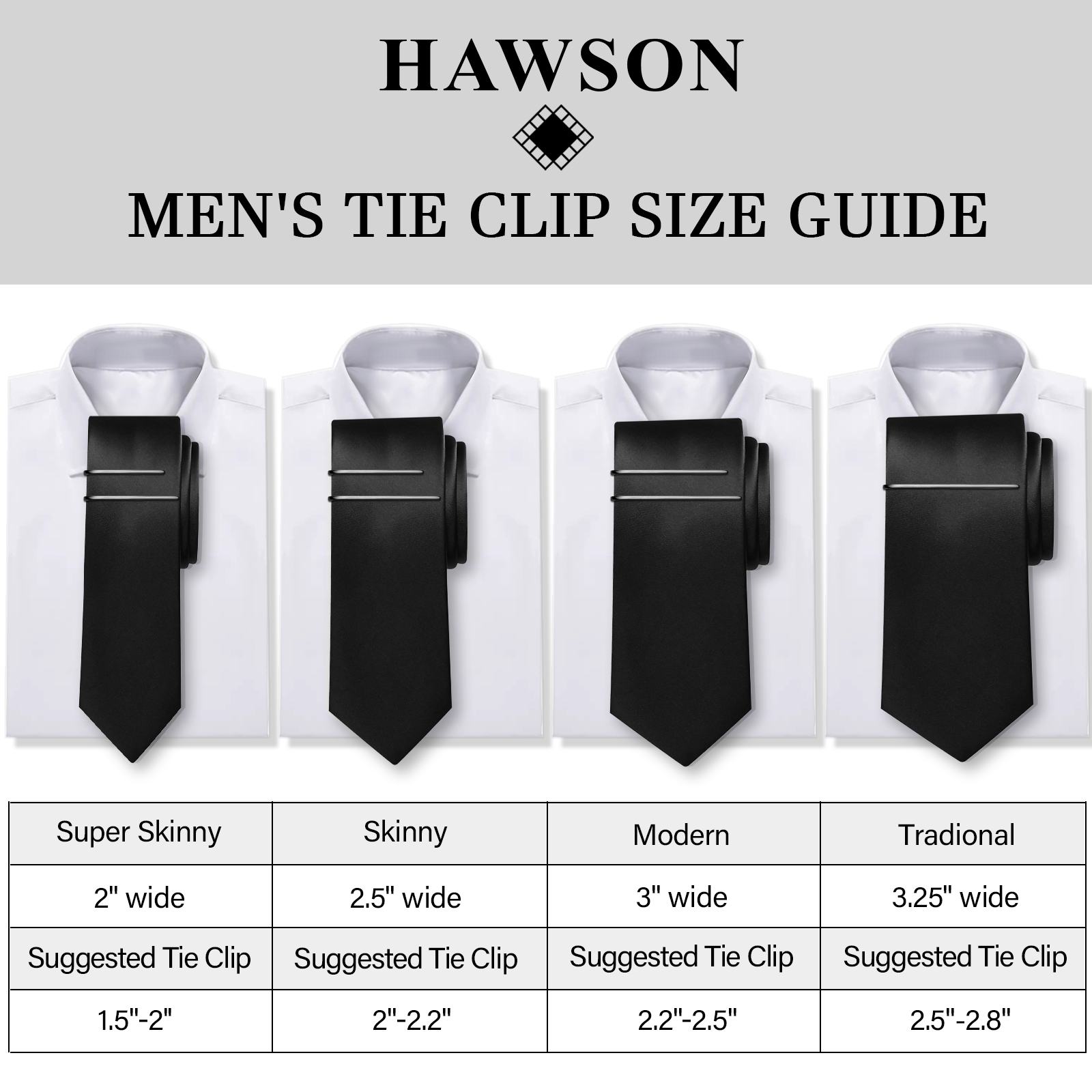 HAWSON Tie Clips for Men 4Pcs  – Tie Bar Set Gift recenzja i cena