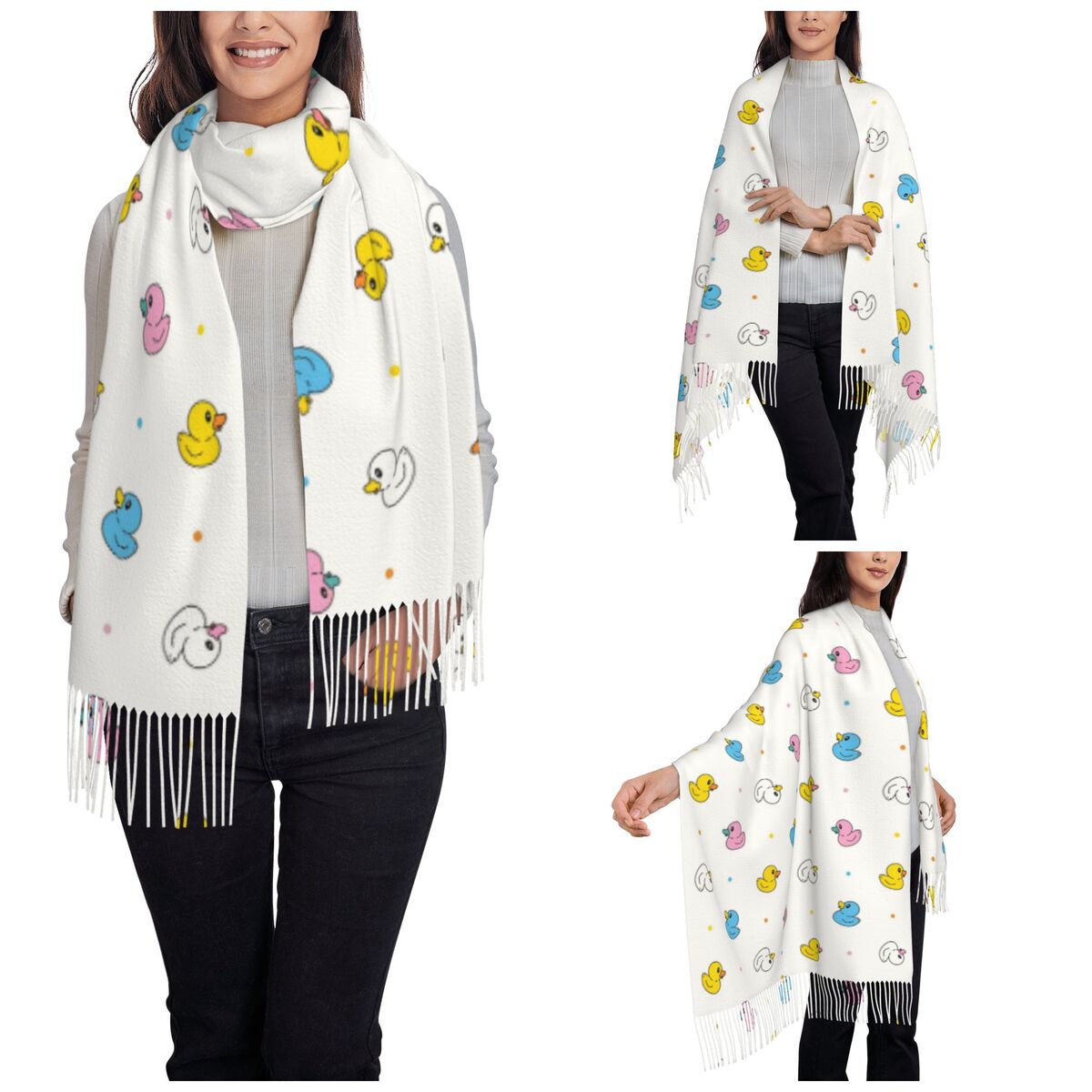 Women's Scarf with Tassel Cute – Pashmina Wrap Large recenzja i cena
