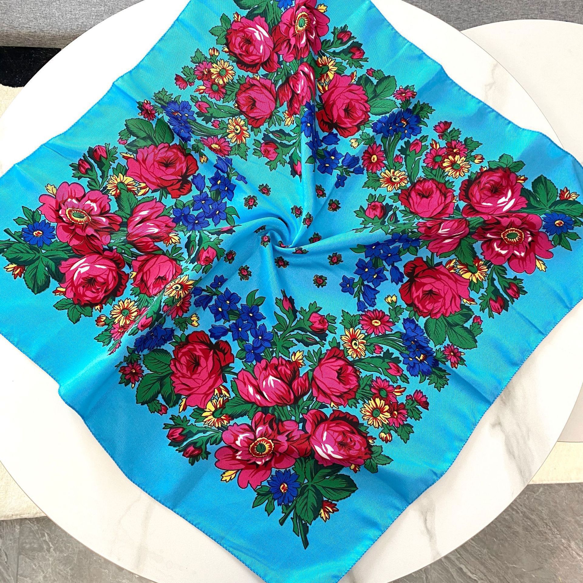 70*70cm Russian Floral Square  – Bandana Cotton recenzja i cena