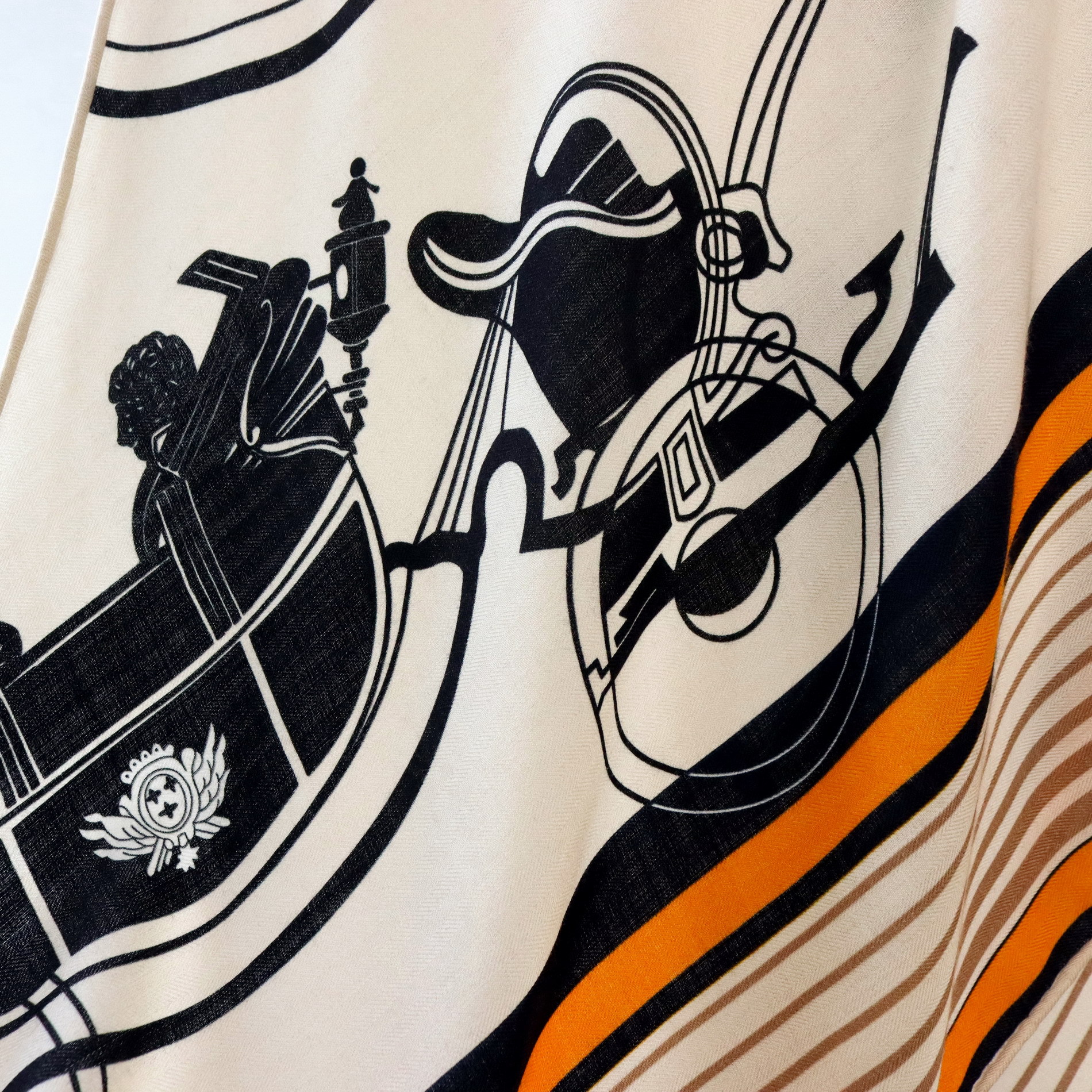 Vintage Equestrian Print Silk  – Pashmina Wrap Large recenzja i cena