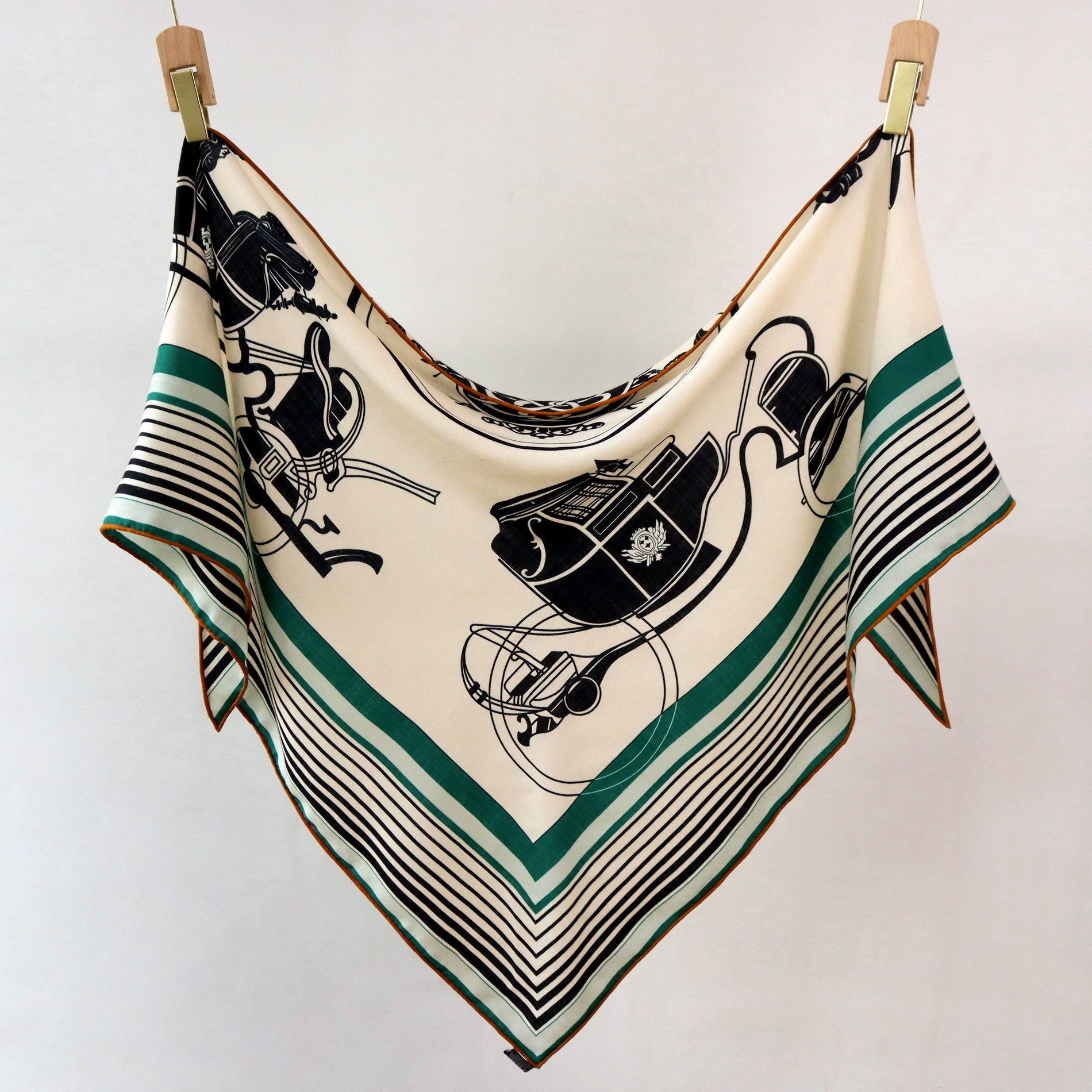 Vintage Equestrian Print Silk  – Pashmina Wrap Large recenzja i cena