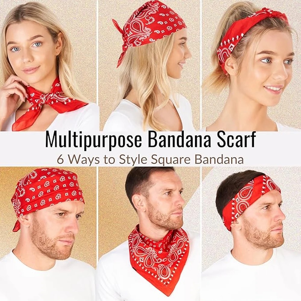Unisex Men Women Bandana Hairb – Handkerchief Cotton Men recenzja i cena