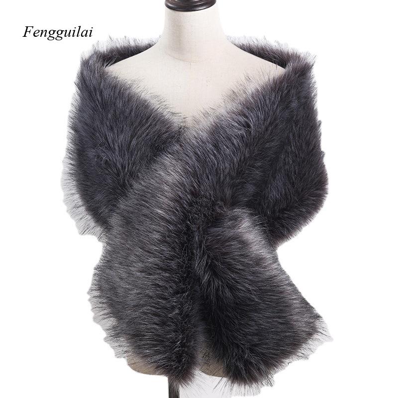 Women's White Faux Fur Shawl B – Stole Wedding Shawl recenzja i cena