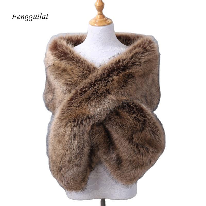 Women's White Faux Fur Shawl B – Stole Wedding Shawl recenzja i cena