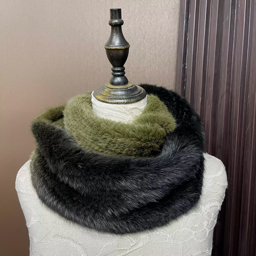 Ombre Color Genuine Mink Fur S – Infinity Scarf Knit recenzja i cena