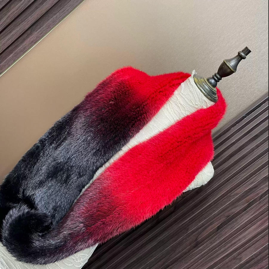Ombre Color Genuine Mink Fur S – Infinity Scarf Knit recenzja i cena