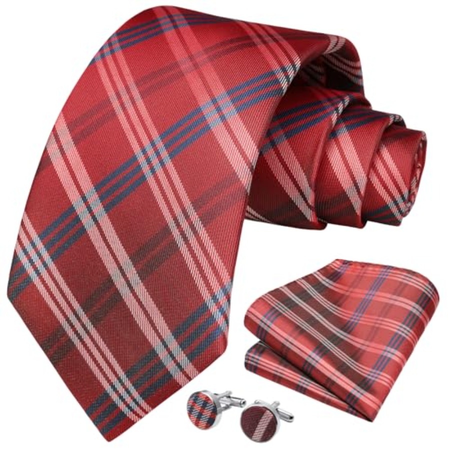 Mens Ties Set Stripe Plaid Tie – Silk Tie Striped recenzja i cena