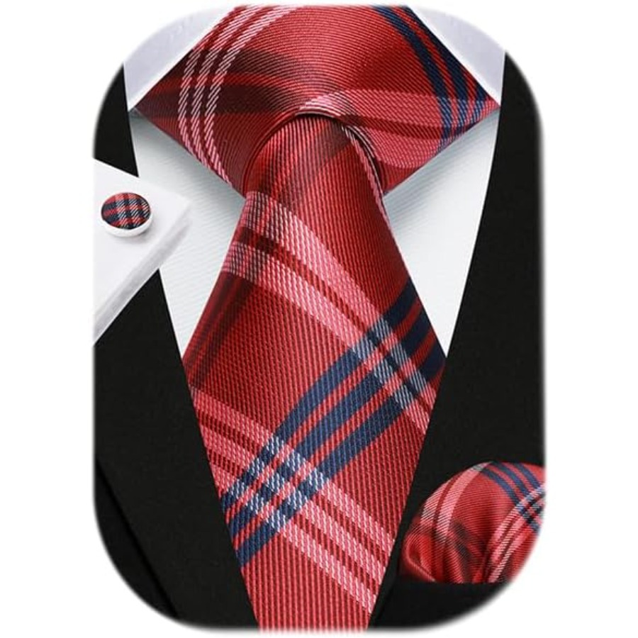 Mens Ties Set Stripe Plaid Tie – Silk Tie Striped recenzja i cena