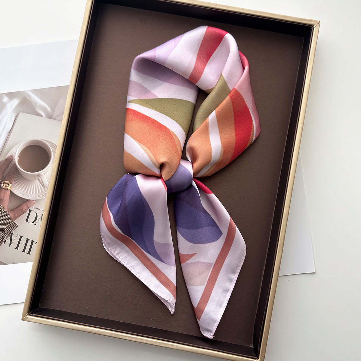 Design Print Women Silk Imitat – Scarf Silk Square recenzja i cena