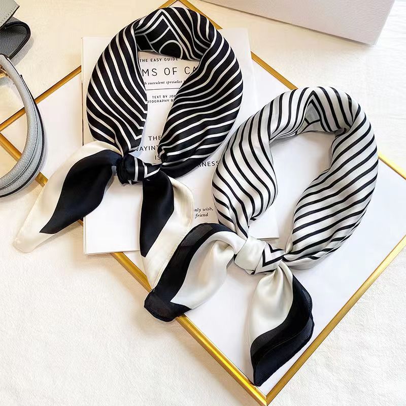 Fashion Square 70cm Black and  – Silk Tie Striped recenzja i cena