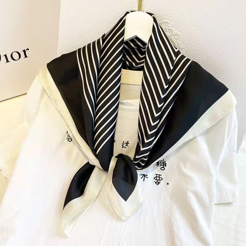 Fashion Square 70cm Black and  – Silk Tie Striped recenzja i cena