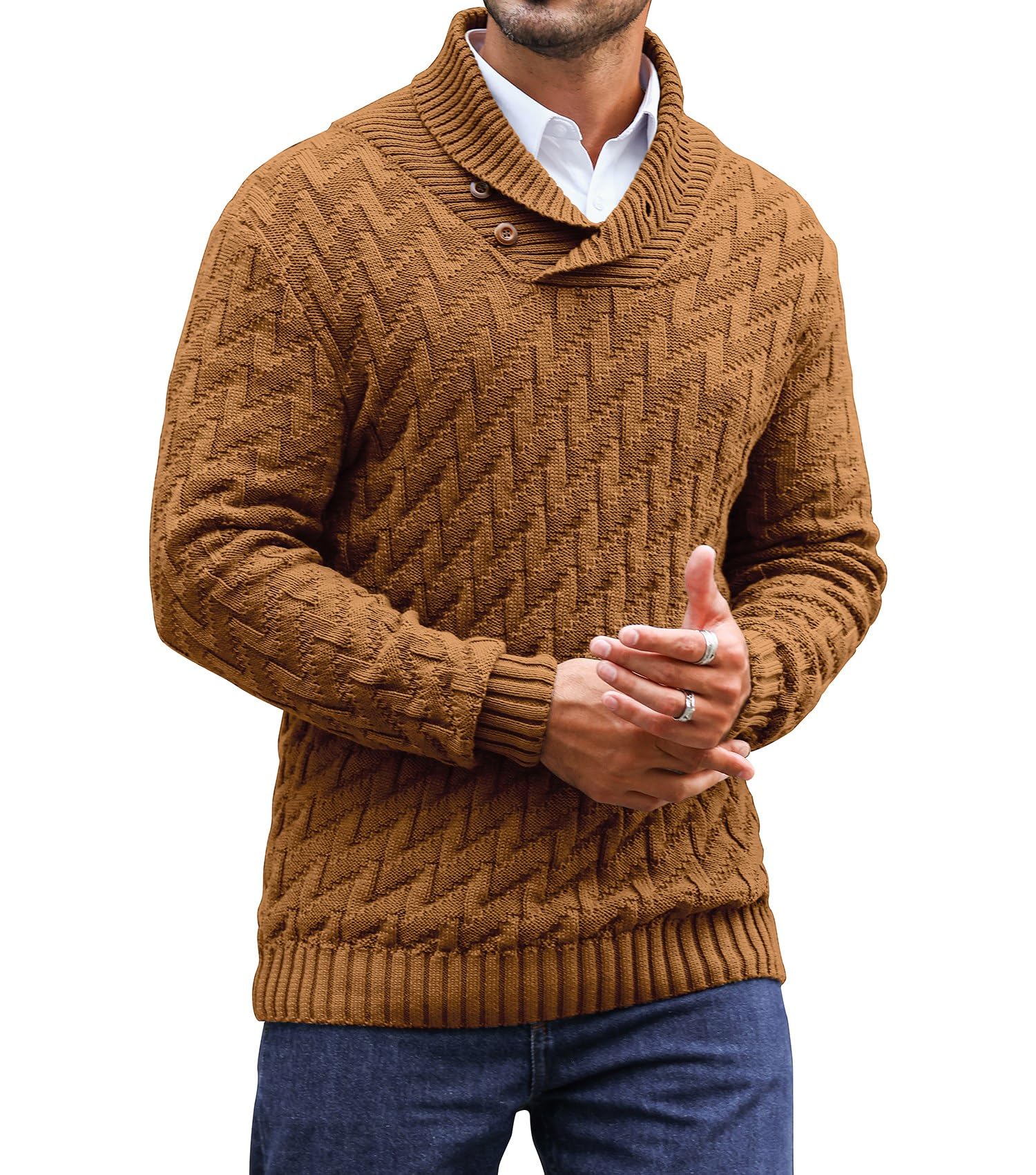 Men's Sweater Spring Shawl Col – Muffler Men Wool recenzja i cena