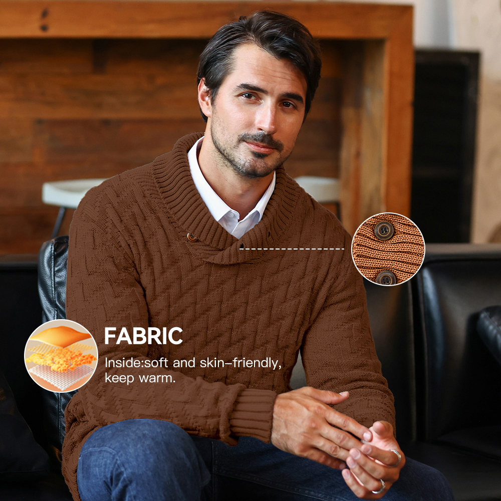 Men's Sweater Spring Shawl Col – Muffler Men Wool recenzja i cena