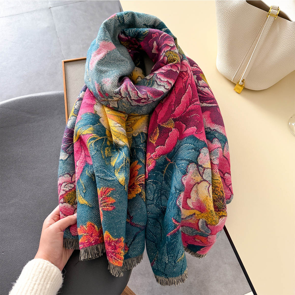 Warm Cashmere Scarf Women Shaw – Woven Scarf Blanket recenzja i cena