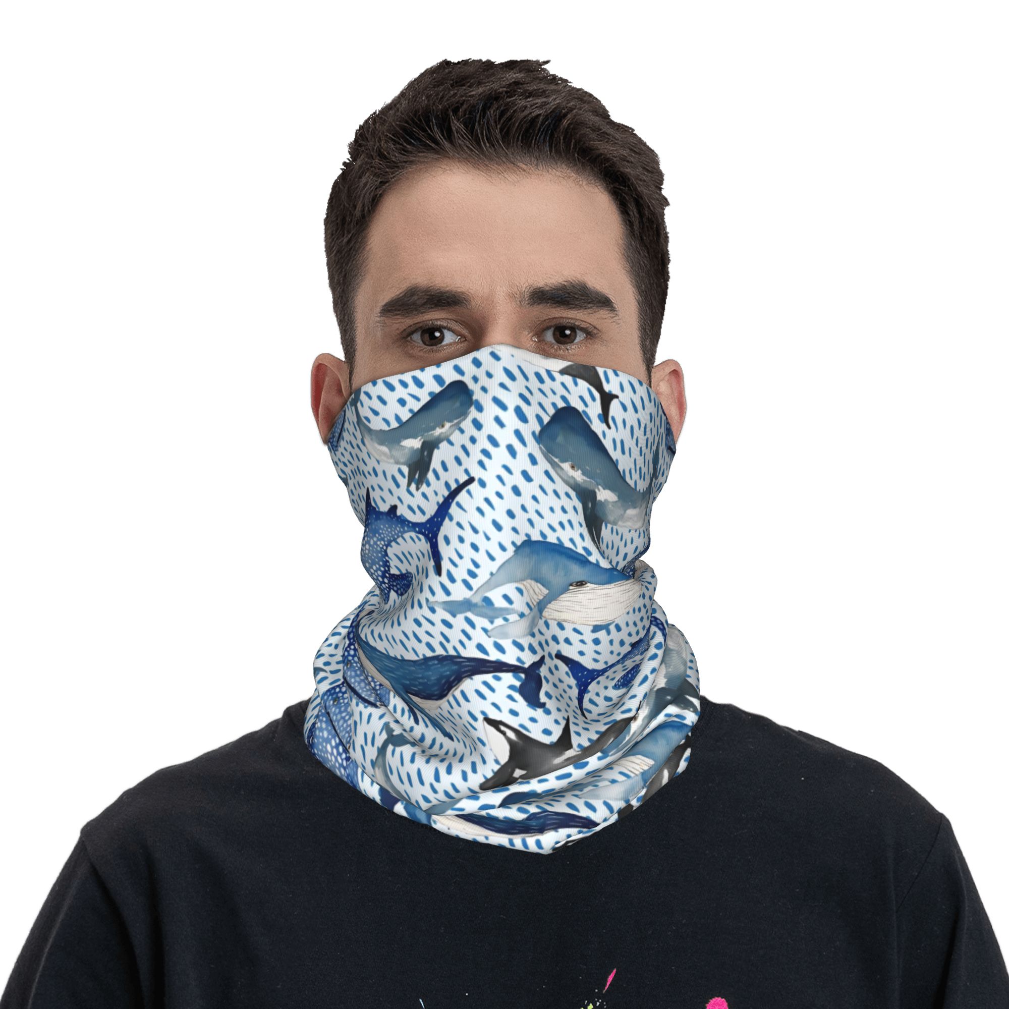 Custom Blue Watercolour Shark  – Neck Warmer Tube recenzja i cena