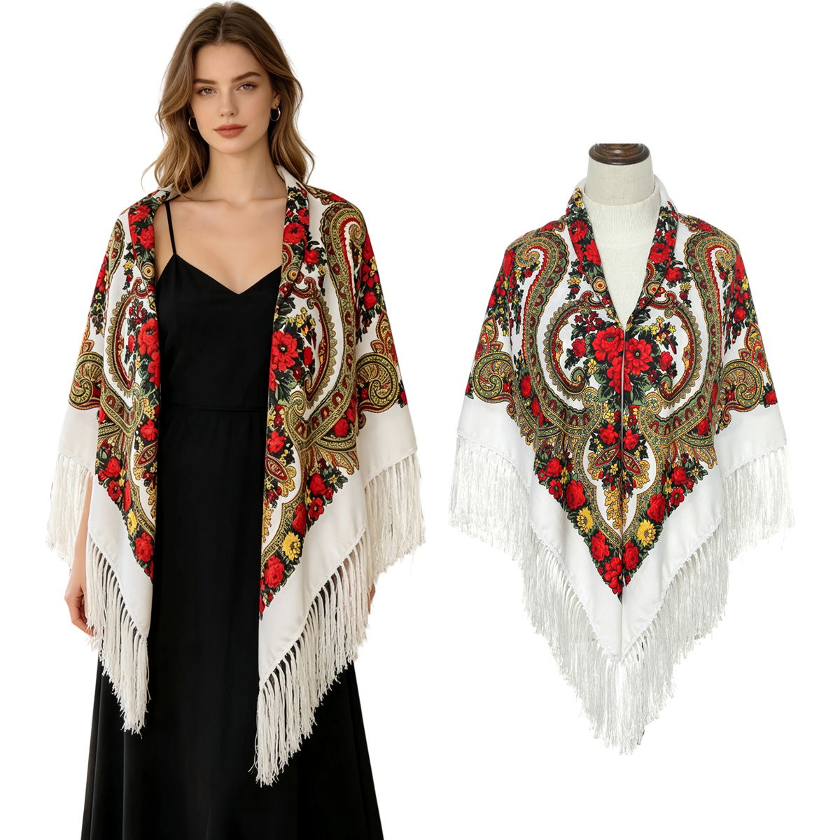130cm New Russian Square Scarf – Woven Scarf Blanket recenzja i cena