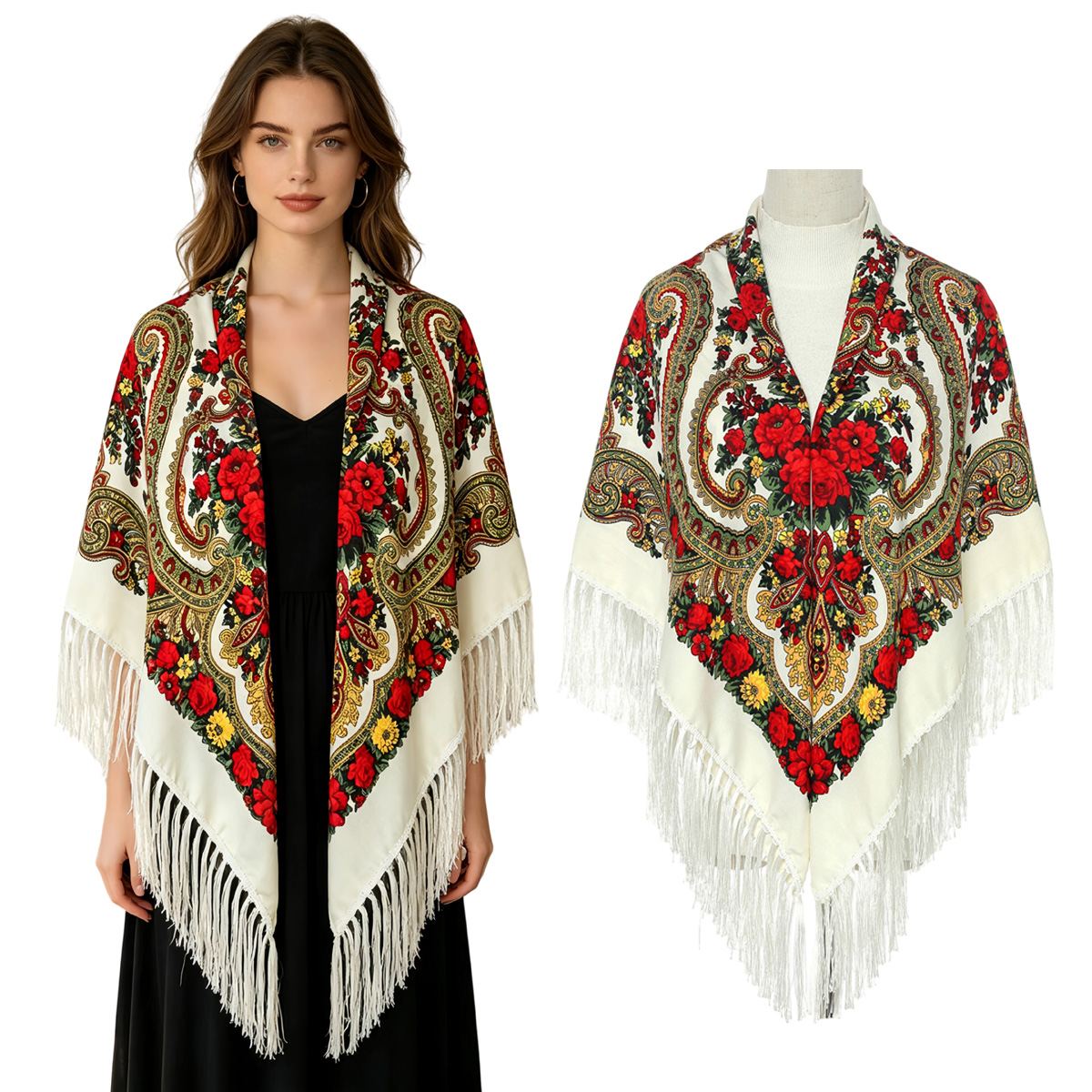 130cm New Russian Square Scarf – Woven Scarf Blanket recenzja i cena