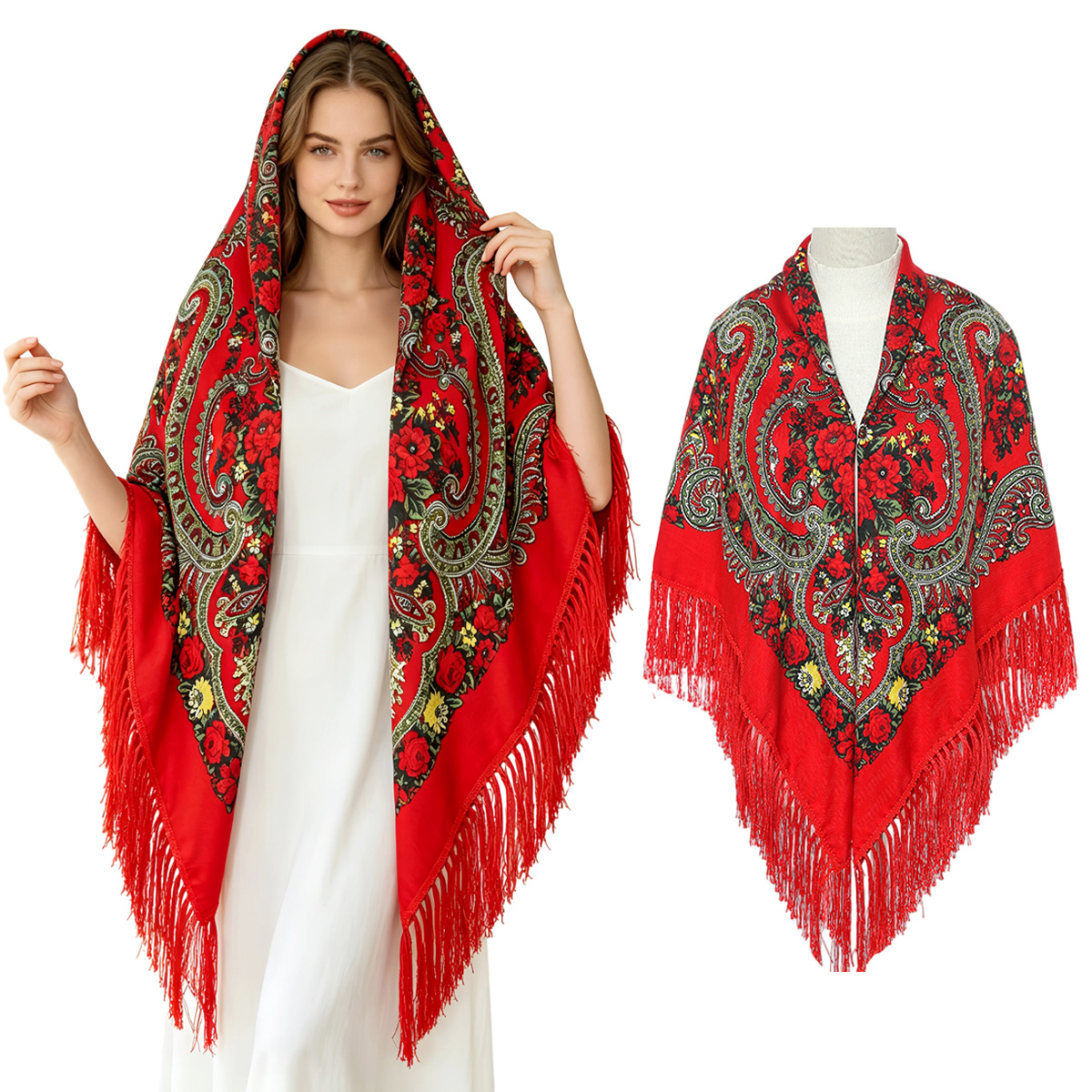 130cm New Russian Square Scarf – Woven Scarf Blanket recenzja i cena