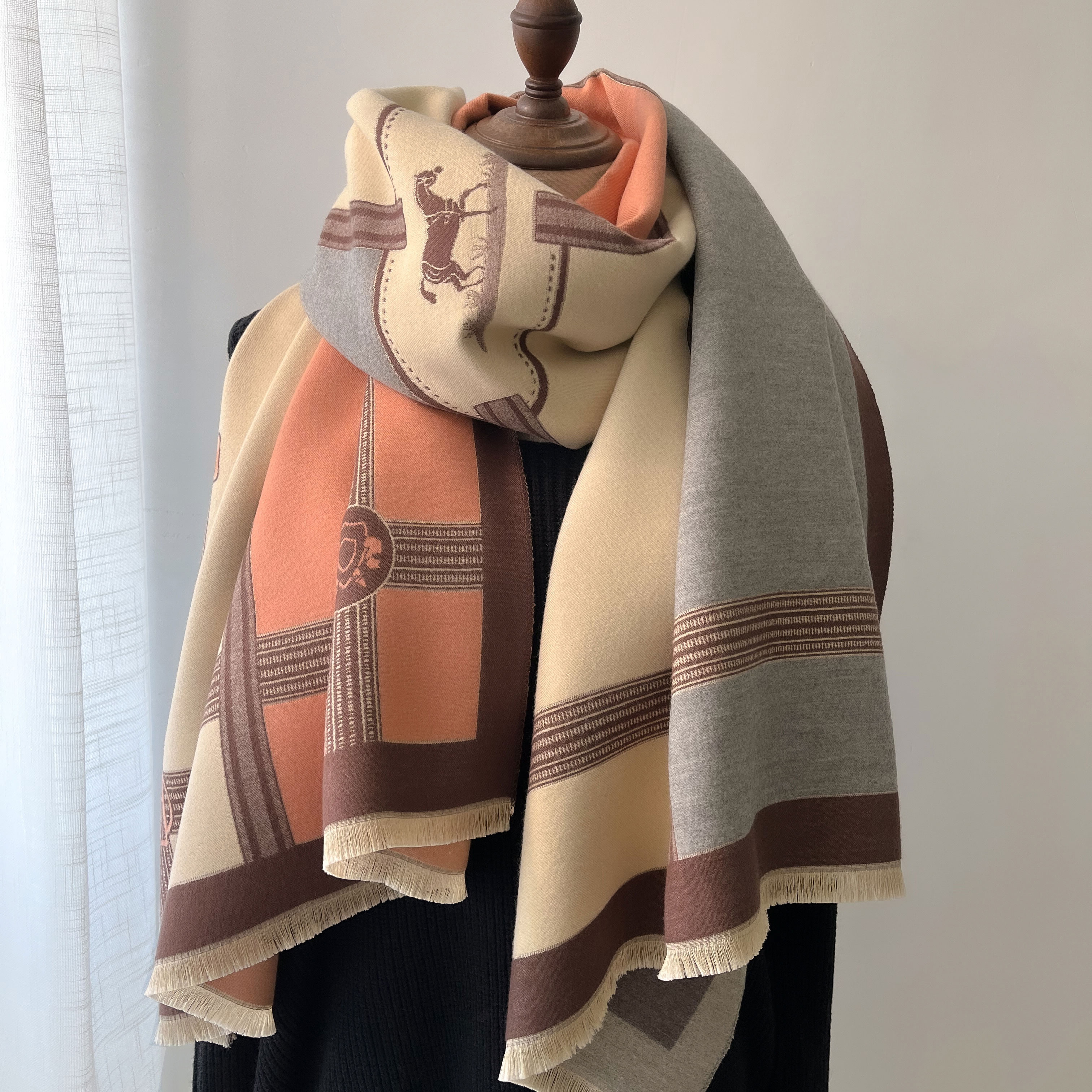 Winter Cashmere Scarf Women Lu – Woven Scarf Blanket recenzja i cena