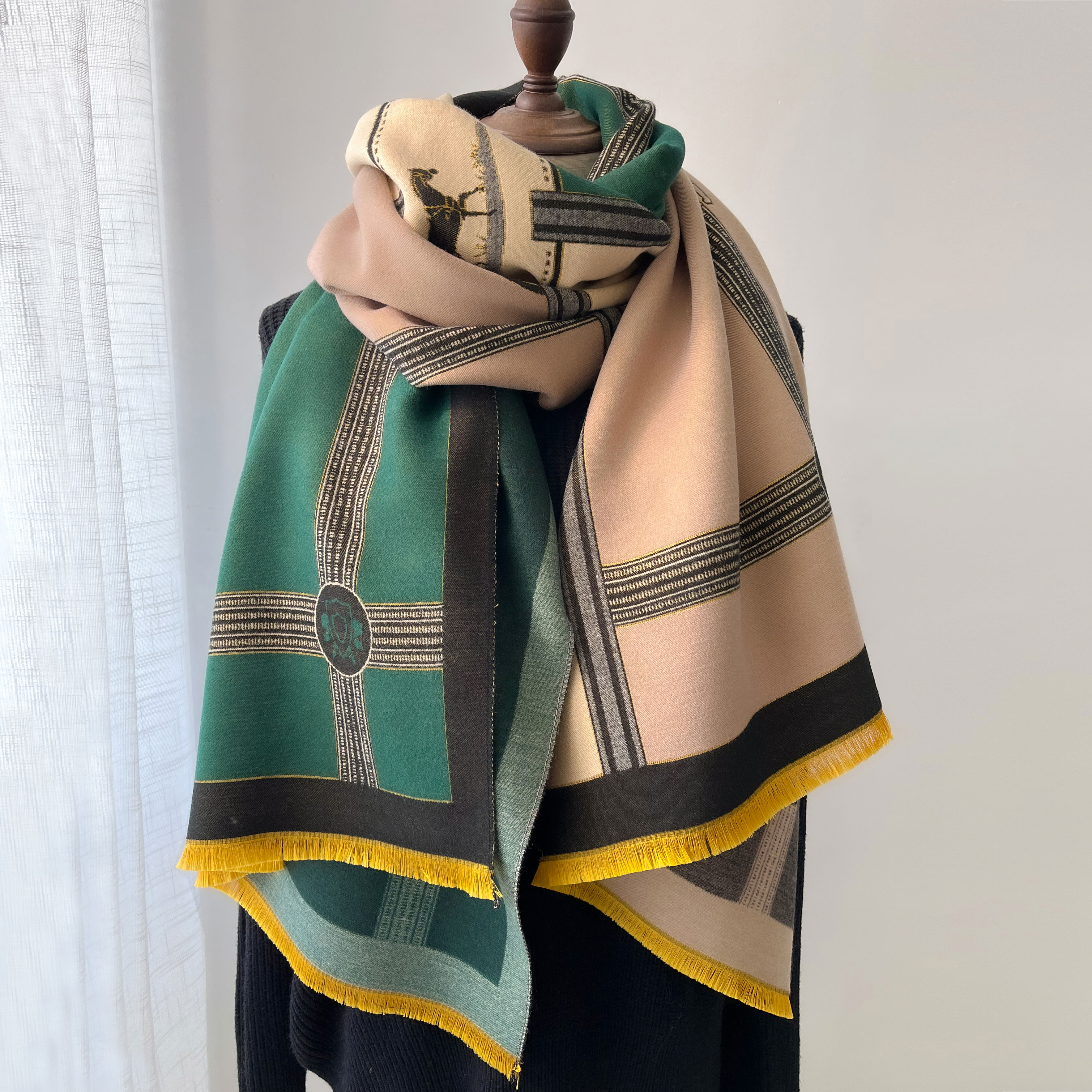 Winter Cashmere Scarf Women Lu – Woven Scarf Blanket recenzja i cena