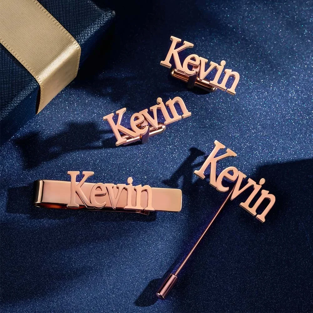Personalized Cufflinks/Lapel P – Tie Bar Set Gift recenzja i cena