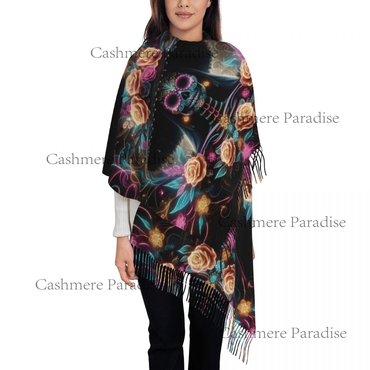 Mexico Skull Woman Vintage Sty – Pashmina Wrap Large recenzja i cena