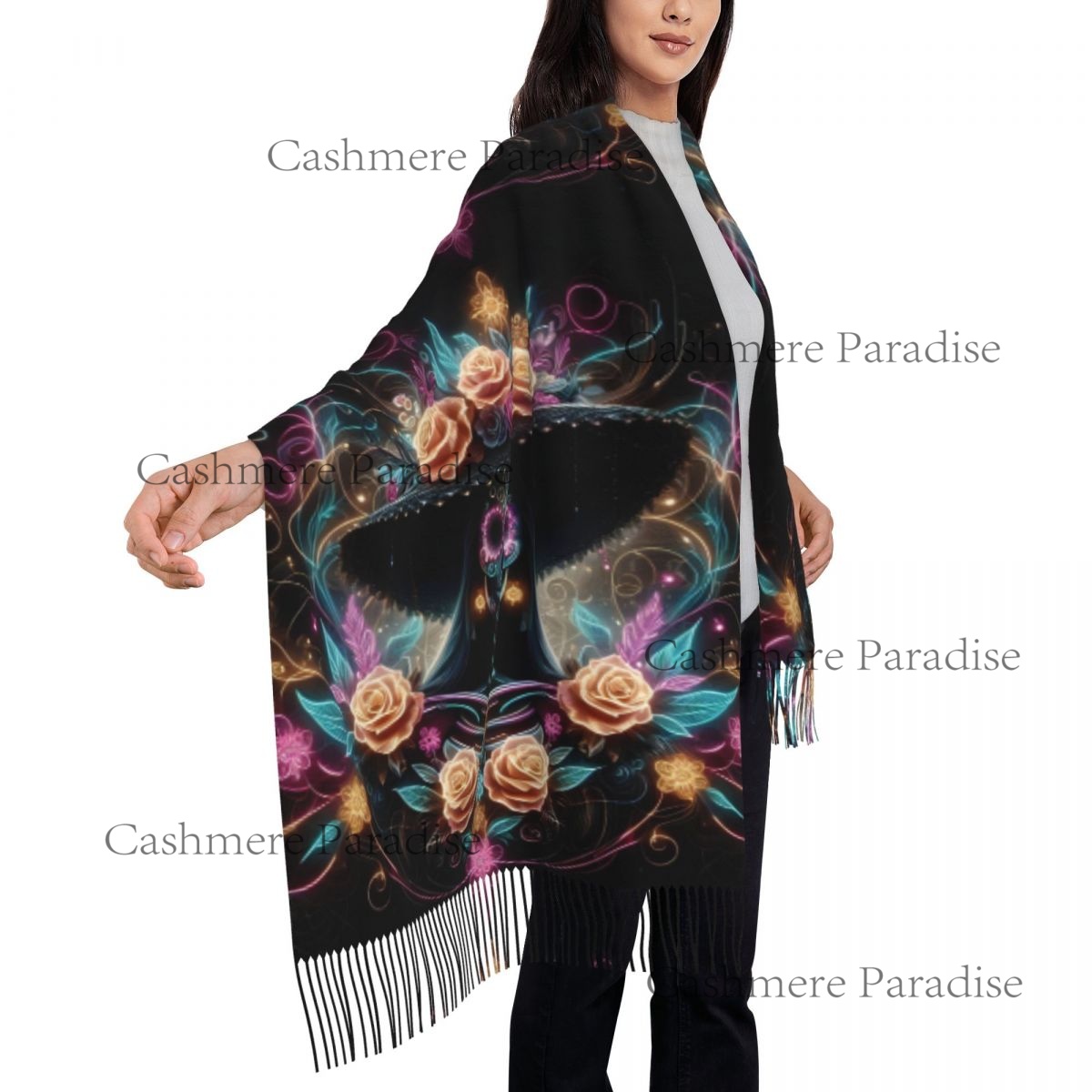 Mexico Skull Woman Vintage Sty – Pashmina Wrap Large recenzja i cena
