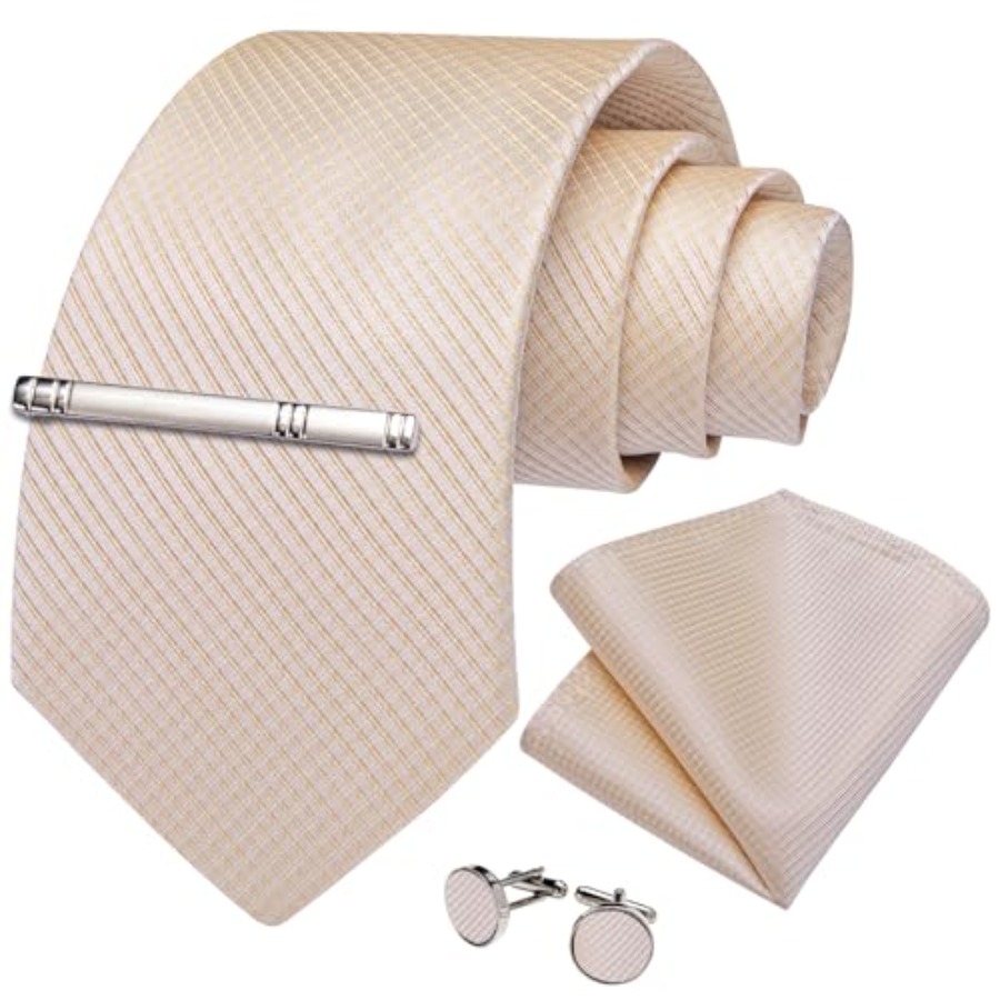 Plaid Ties for Men Silk Checke – Pocket Square Set recenzja i cena