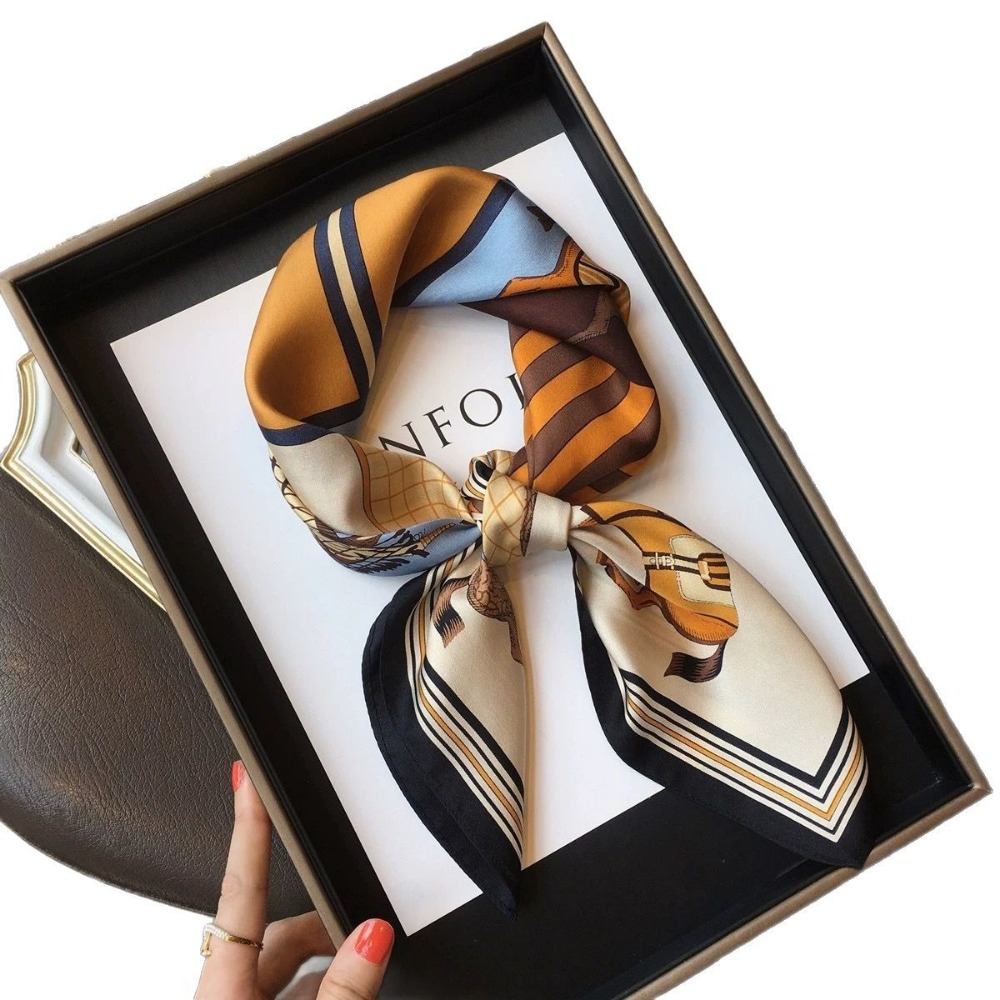 Fashion Satin Square Scarf for – Ascot Neck Scarf recenzja i cena