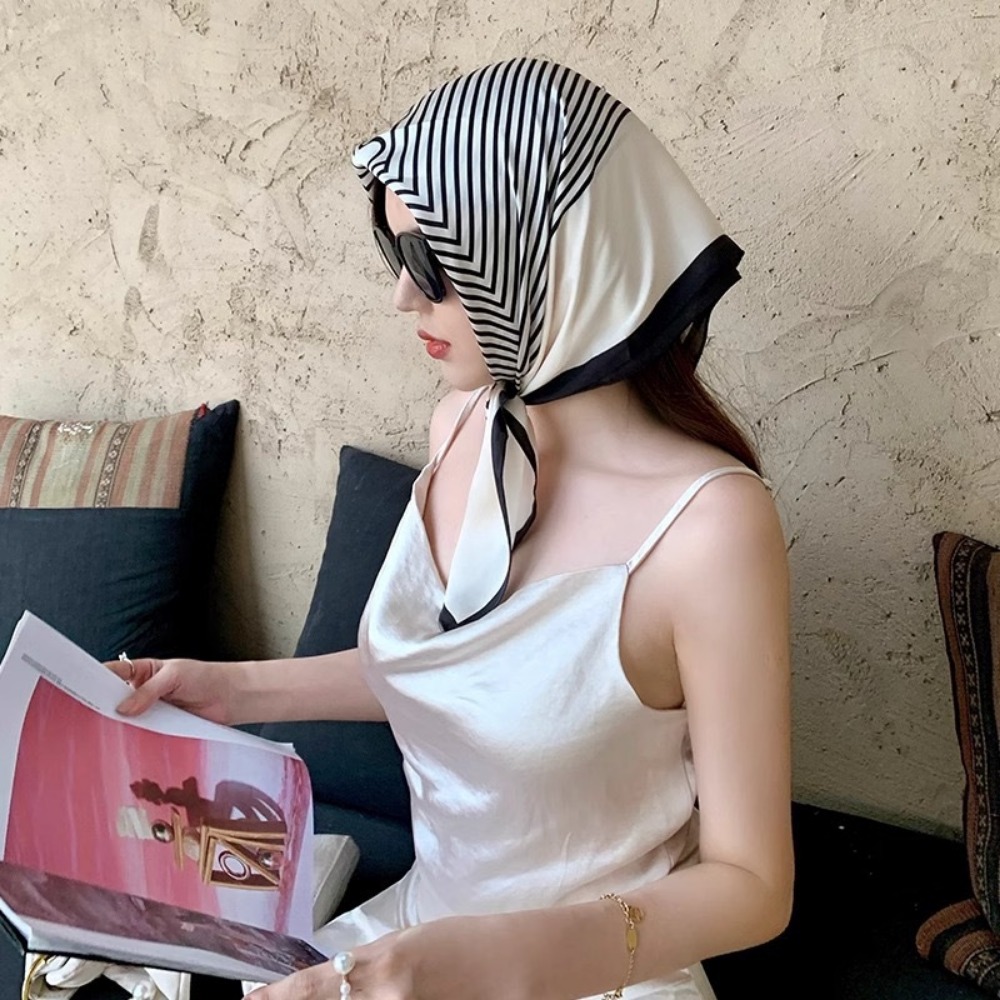 Fashion Satin Square Scarf for – Ascot Neck Scarf recenzja i cena