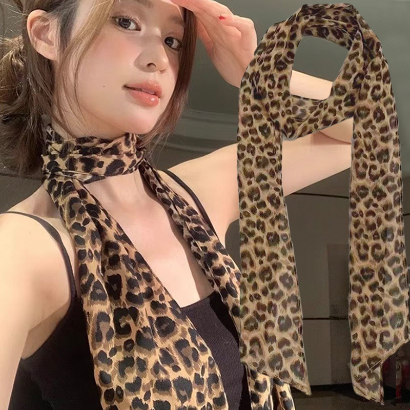 Leopard Print Scarf Retro Polk – Silk Tie Striped recenzja i cena
