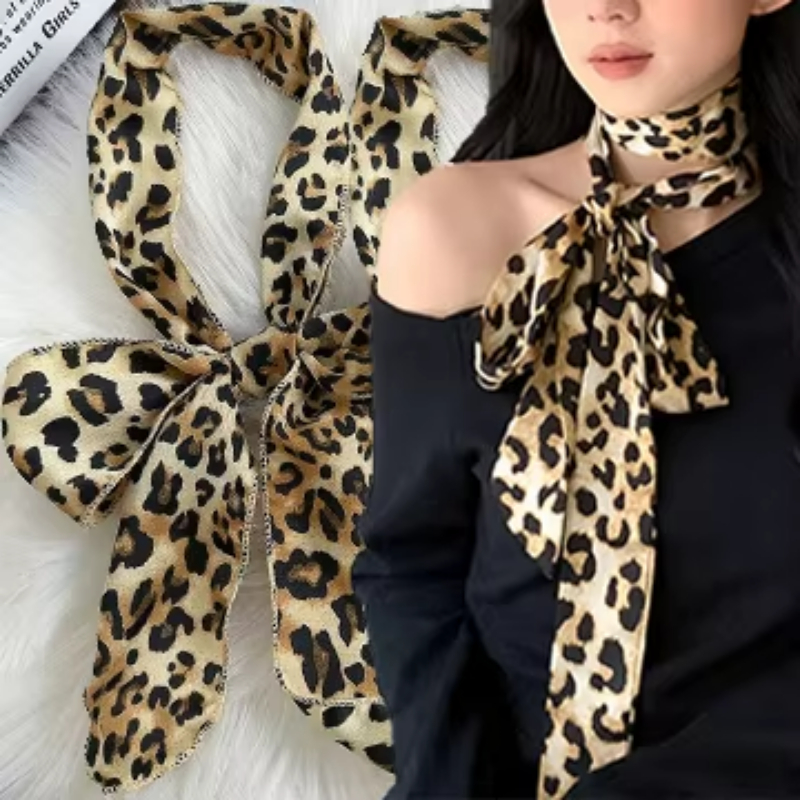Leopard Print Scarf Retro Polk – Silk Tie Striped recenzja i cena