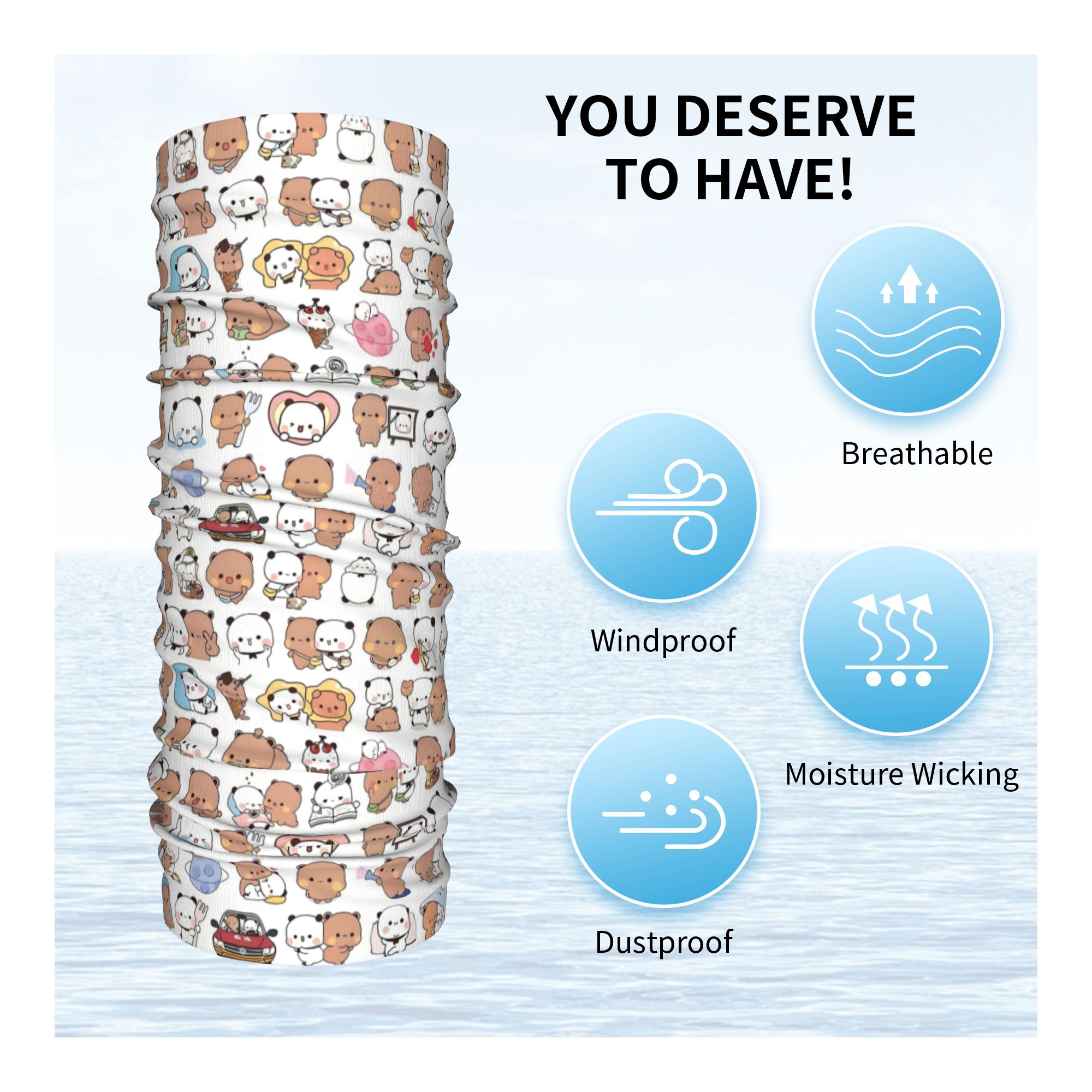 Custom Bear Cartoon Peach And  – Neck Warmer Tube recenzja i cena