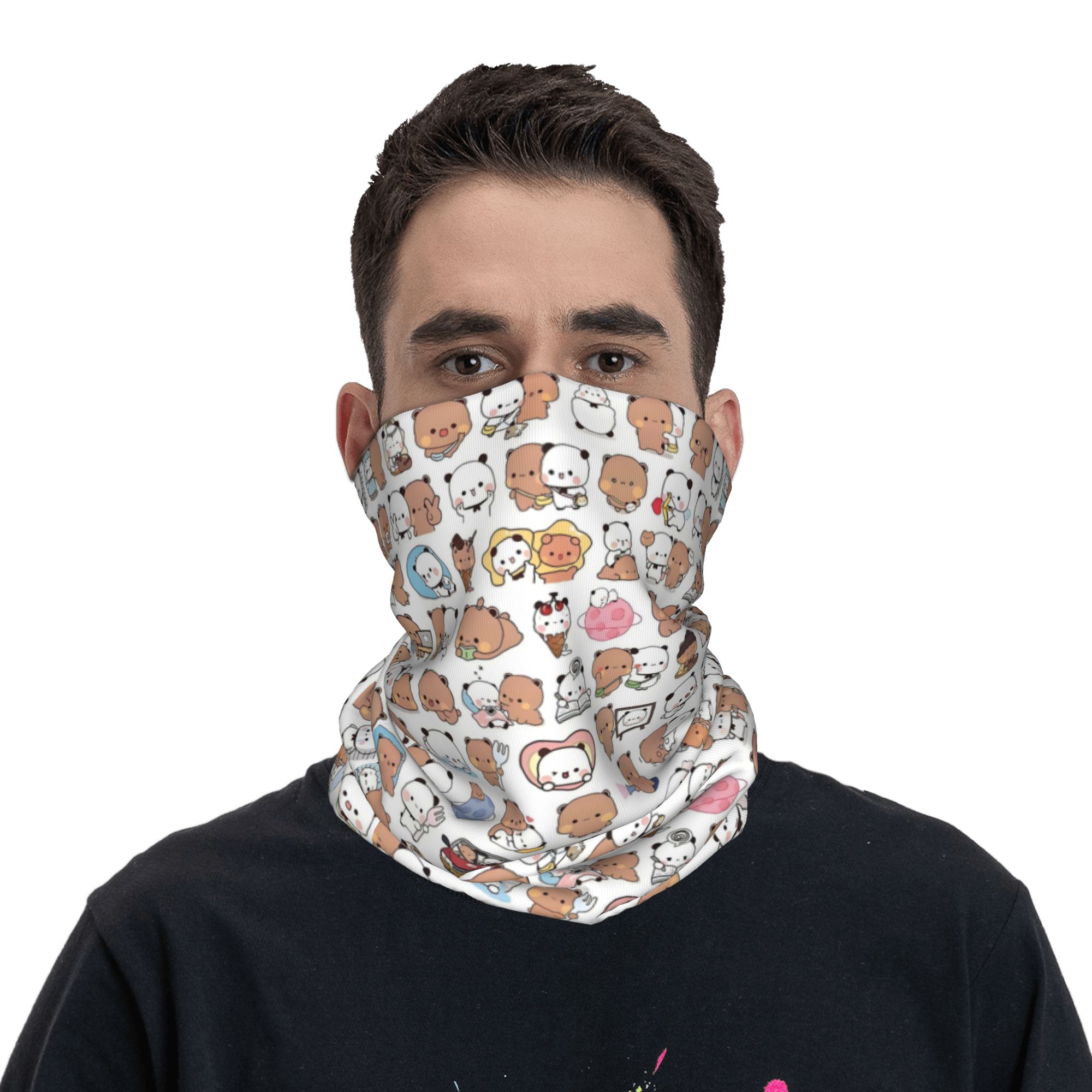 Custom Bear Cartoon Peach And  – Neck Warmer Tube recenzja i cena